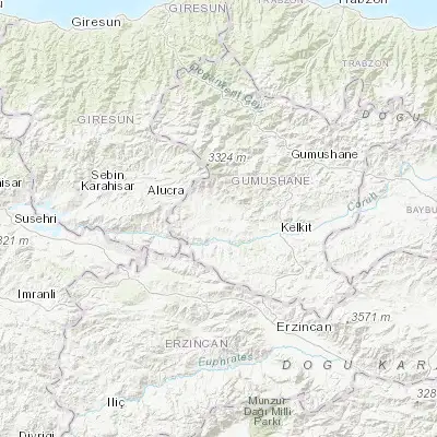 Map showing location of Şiran (40.190640, 39.117470)