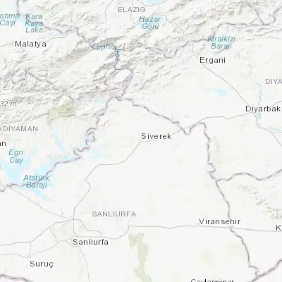 Map showing location of Siverek (37.755030, 39.316670)