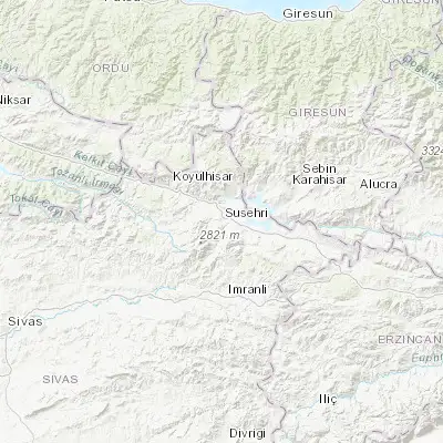 Map showing location of Suşehri (40.160050, 38.084130)