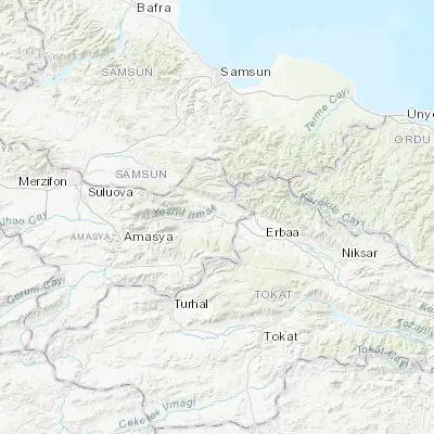 Map showing location of Taşova (40.759720, 36.322500)