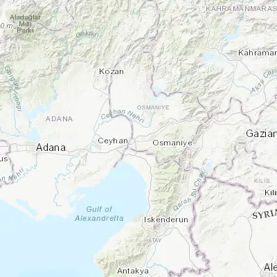 Map showing location of Toprakkale (37.068550, 36.146610)