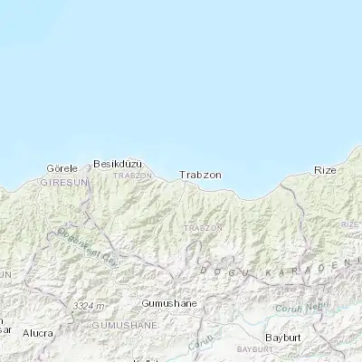 Map showing location of Trabzon (41.005000, 39.726940)