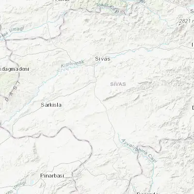 Map showing location of Ulaş (39.444920, 37.039000)