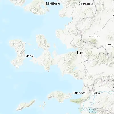 Map showing location of Urla (38.322920, 26.764030)