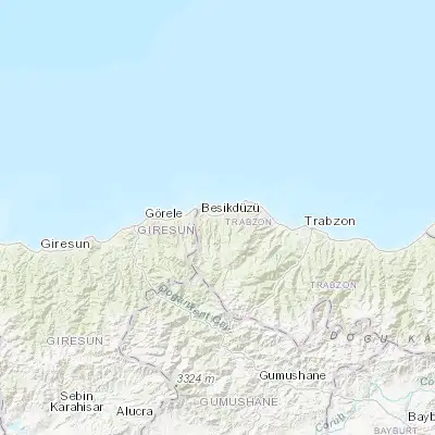 Map showing location of Vakfıkebir (41.045830, 39.276390)