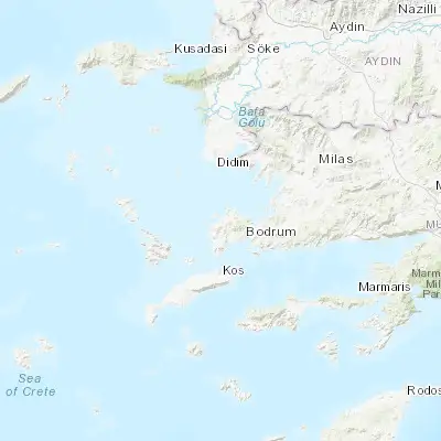Map showing location of Yalıkavak (37.105280, 27.297220)