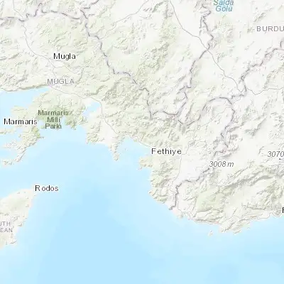 Map showing location of Yaniklar (36.708270, 29.050810)