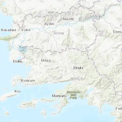 Map showing location of Yatağan (37.340250, 28.142790)
