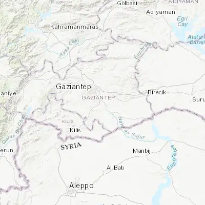 Map showing location of Yeşildere (36.973000, 37.494880)