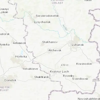 Map showing location of Alchevsk (48.468930, 38.816690)
