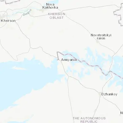 Map showing location of Armyansk (46.109190, 33.692060)