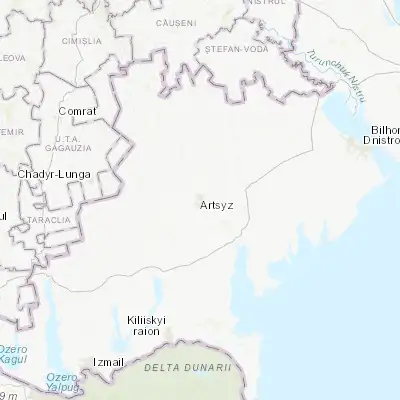 Map showing location of Artsyz (45.985260, 29.432860)