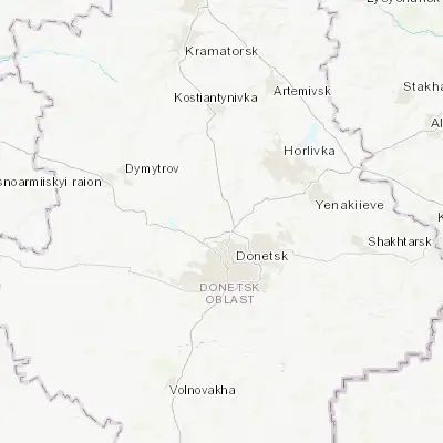 Map showing location of Avdiyivka (48.139890, 37.742550)