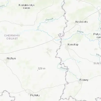 Map showing location of Bakhmach (51.181440, 32.834630)