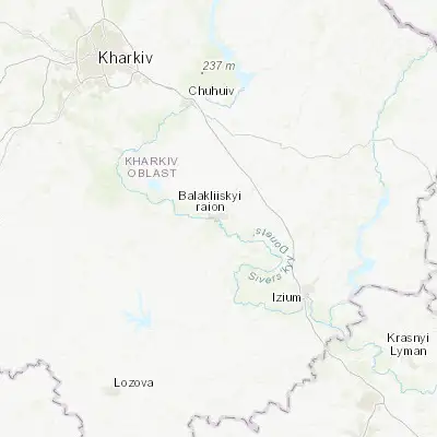 Map showing location of Balakliia (49.455950, 36.844330)