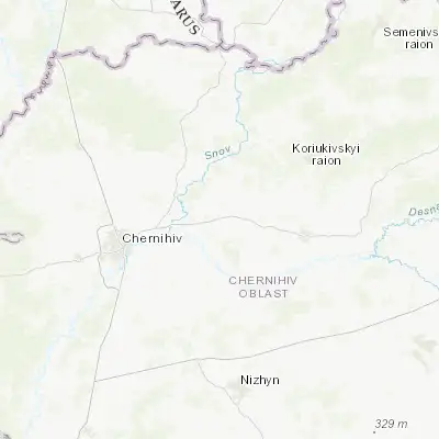 Map showing location of Berezna (51.571600, 31.784560)