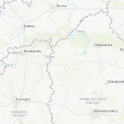 Map showing location of Bilohirya (49.998940, 26.414420)