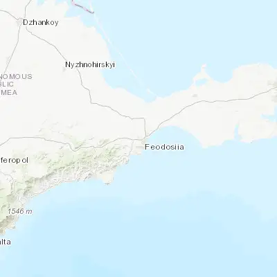 Map showing location of Blizhneye (45.056940, 35.330560)