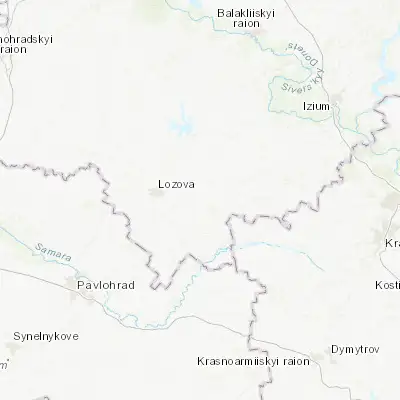 Map showing location of Blyzniuky (48.856550, 36.553310)