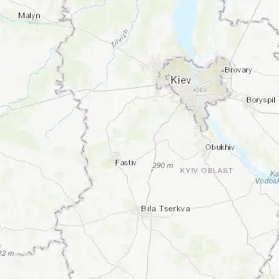 Map showing location of Borova (50.176250, 30.104290)