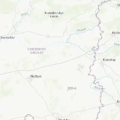 Map showing location of Borzna (51.254640, 32.426900)