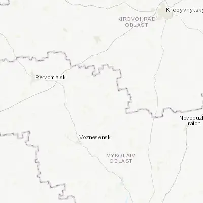 Map showing location of Bratske (47.866640, 31.575250)