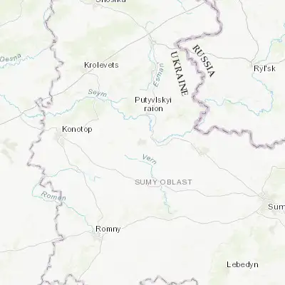 Map showing location of Buryn (51.199120, 33.835230)