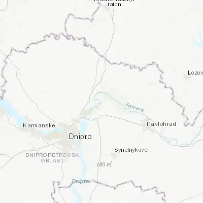 Map showing location of Cherkaske (48.705940, 35.378680)
