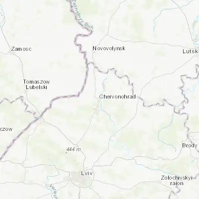 Map showing location of Chervonohrad (50.391050, 24.235140)