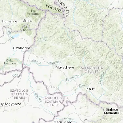Map showing location of Chynadiyovo (48.486660, 22.833680)