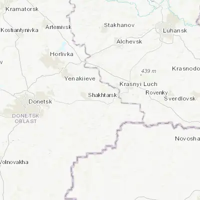 Map showing location of Chystyakove (48.038760, 38.596850)