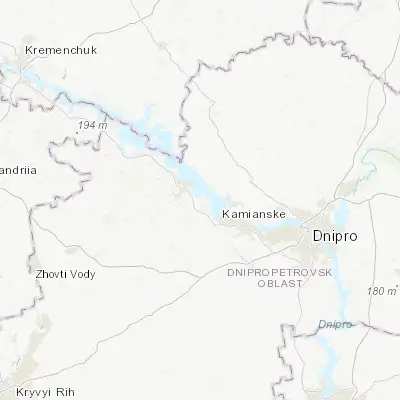 Map showing location of Dniprovske (48.590420, 34.413940)
