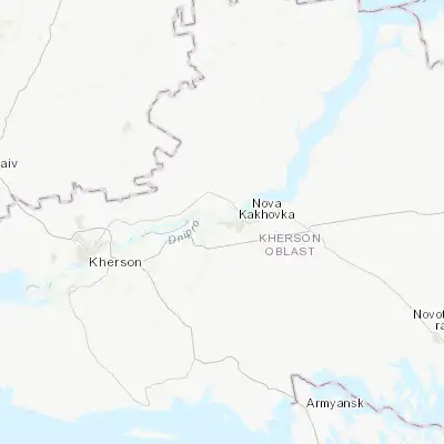 Map showing location of Dnipryany (46.748490, 33.266320)