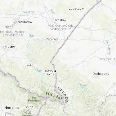 Map showing location of Dobromyl (49.570860, 22.786660)