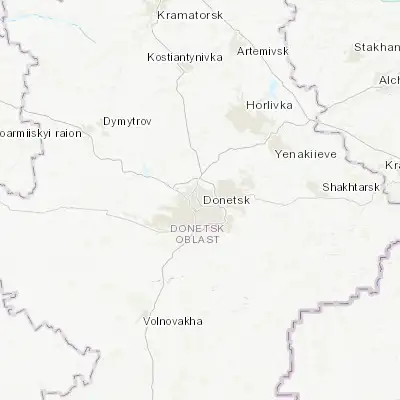 Map showing location of Donetsk (48.023000, 37.802240)