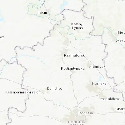 Map showing location of Druzhkivka (48.618970, 37.527040)