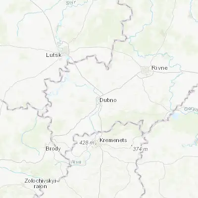 Map showing location of Dubno (50.416940, 25.734320)