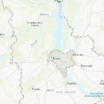 Map showing location of Horenka (50.557310, 30.332170)