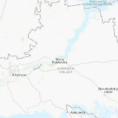 Map showing location of Kakhovka (46.816010, 33.478620)