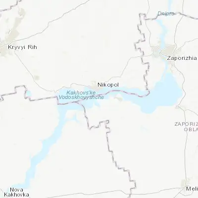 Map showing location of Kamyanka-Dniprovska (47.496290, 34.410260)