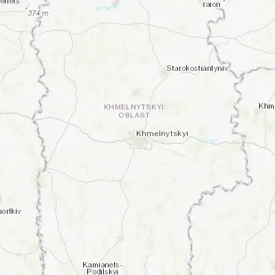 Map showing location of Khmelnytskyy (49.418350, 26.979360)