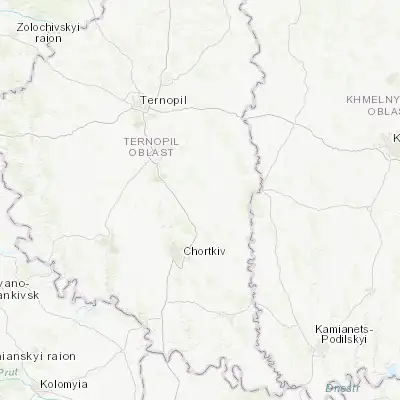 Map showing location of Khorostkiv (49.213850, 25.919640)