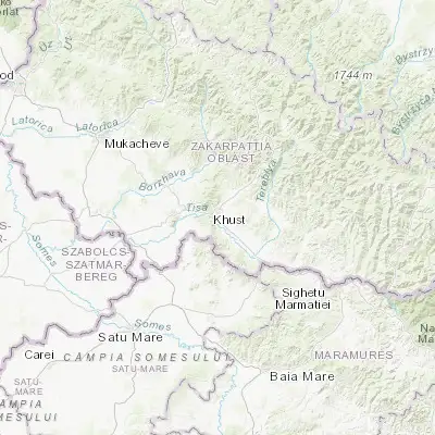 Map showing location of Khust (48.171930, 23.297910)