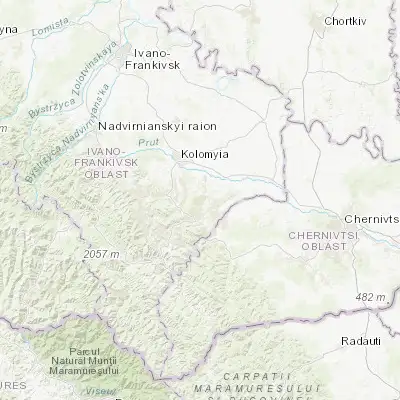 Map showing location of Khymchyn (48.379650, 25.148480)