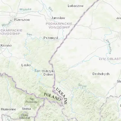 Map showing location of Khyriv (49.533450, 22.853120)