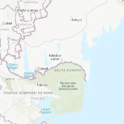 Map showing location of Kiliya (45.444450, 29.263960)