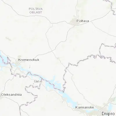 Map showing location of Kobelyaky (49.149360, 34.201930)