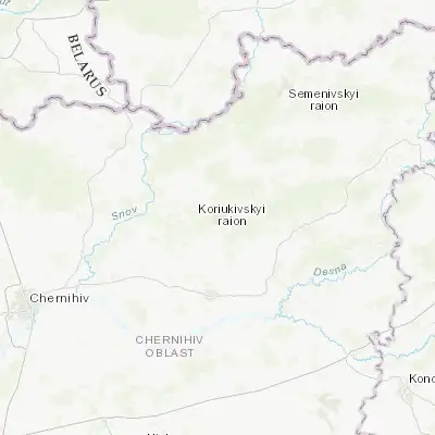 Map showing location of Koriukivka (51.768770, 32.248130)