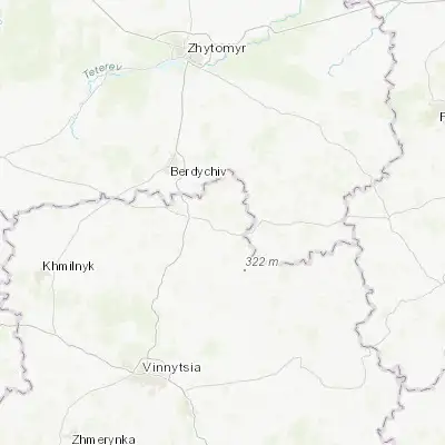 Map showing location of Kozyatyn (49.716400, 28.838580)