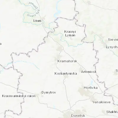 Map showing location of Kramatorsk (48.730490, 37.587930)